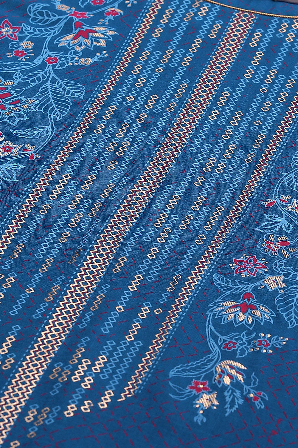 Cobalt Blue LIVA Straight Kurta image number 1