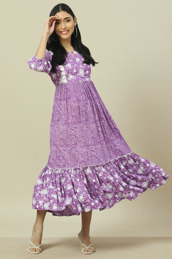 Purple LIVA Tiered Dress image number 0