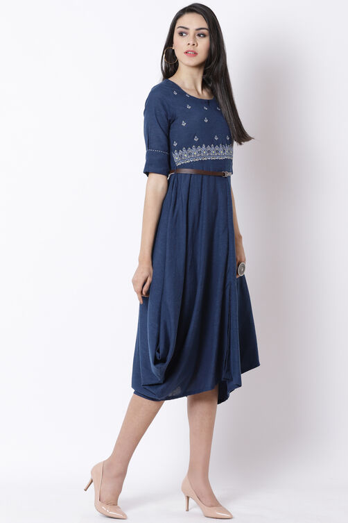 Indigo Viscose Dress image number 3