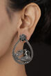 Black Metal Brass Earrings image number 0
