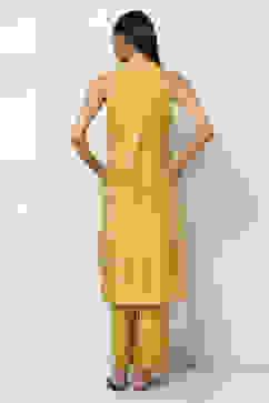 Lime Green Cotton Printed A-line Co-ord Set image number 4