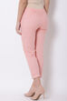 Peach Cotton Slim Straight Pants image number 5