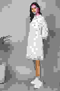 White Cotton Printed Tiered Dress image number 2