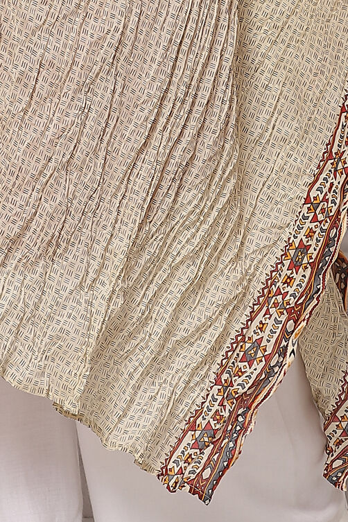Cream Cotton Dupatta image number 1