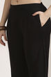 Black Rayon Straight Palazzos image number 1