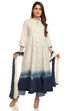 Ecru Flared Cotton Dress image number 3