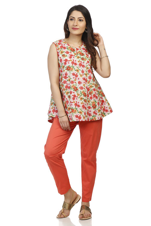 Multicolor A Line Cotton Indie Top image number 4