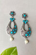 Turquoise Metal Brass Earring image number 0