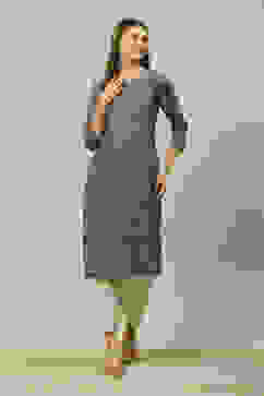 Green LIVA Straight Printed Kurta image number 0