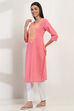 Coral Viscose Blend Straight Kurta image number 2