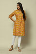 Mustard LIVA Straight Printed Kurta image number 0