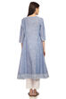 Blue Straight Cotton Kurta image number 4