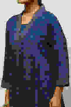 Blue Printed Straight Co-ord Set image number 1