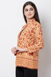 Peach Cotton And Flex Straight Jacket image number 2