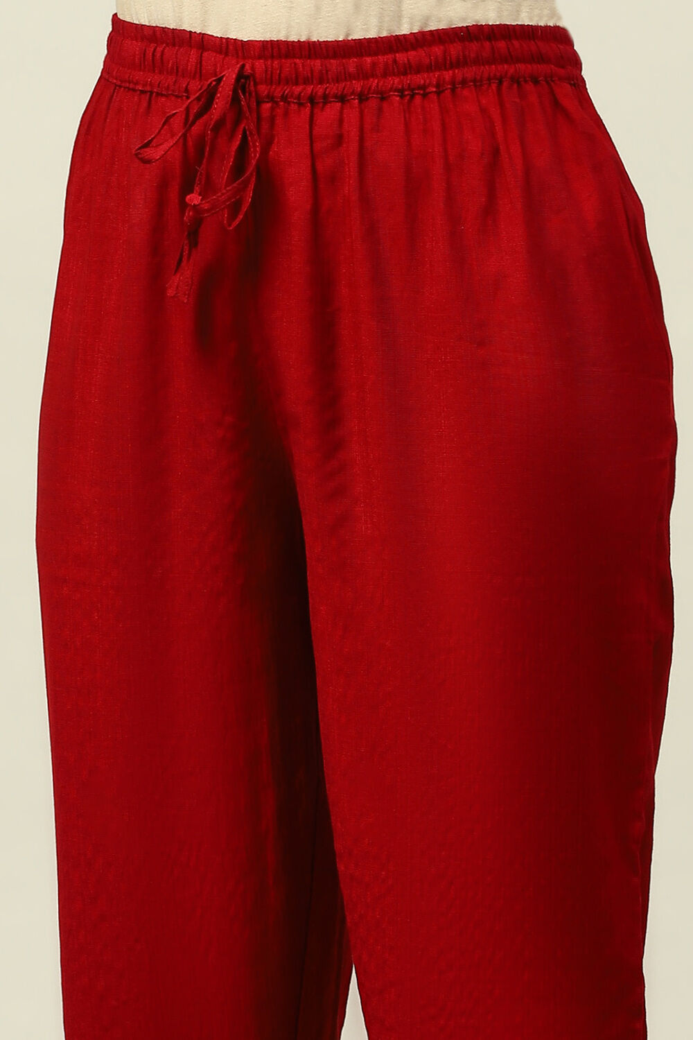 Maroon Viscose Blend Straight Embroidered Kurta Palazzo Suit Set image number 2