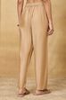 Black Viscose Blend Straight Pants image number 3