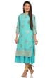 Turquoise Straight poly cotton Kurta image number 2