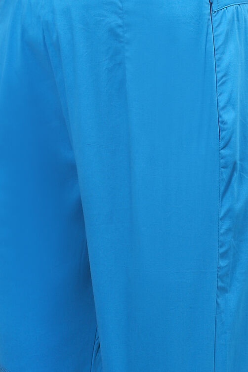 Turquoise Cotton Fusion Pants image number 2