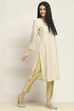 Blue Viscose Rayon Printed Straight Kurta image number 4