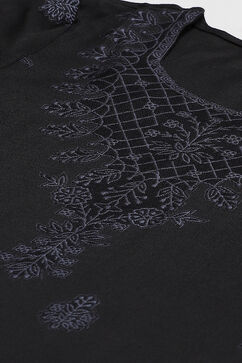 Black Acrylic Straight Suit Set image number 1