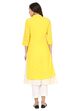 Yellow Flared Cotton Kurta image number 5