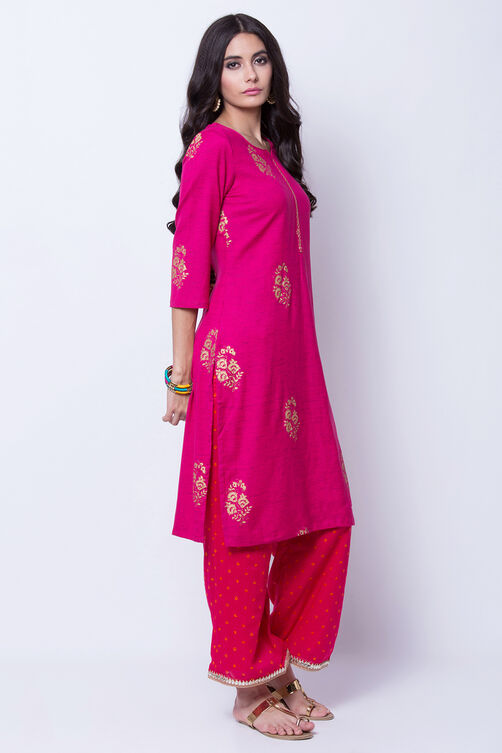 Green Poly Cotton Straight Kurta image number 3