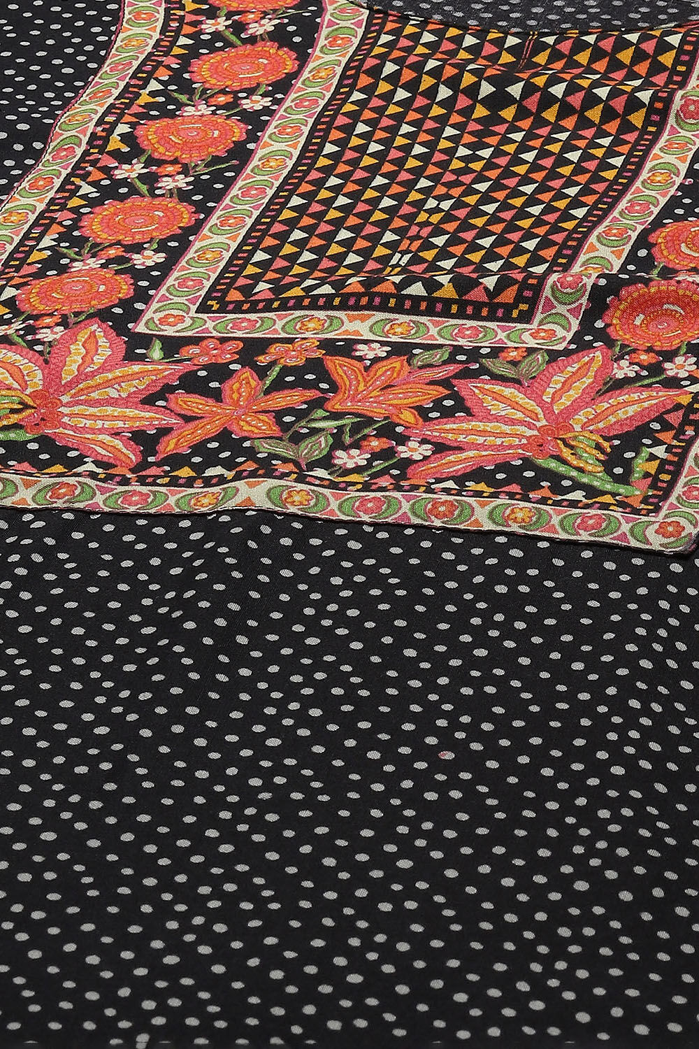 Black LIVA Straight Printed Kurta image number 1