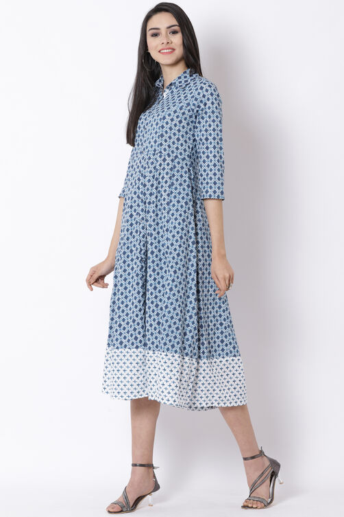 Indigo Cotton Kalidar Dress image number 2