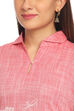 Pink Straight Cotton Kurta image number 1