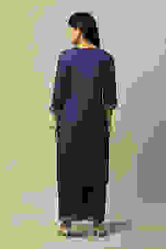 Blue LIVA Straight Printed Kurta Palazzo Suit Set image number 4