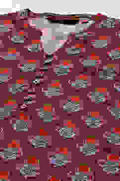 Brown LIVA Straight Printed Kurta Palazzo Suit Set image number 1