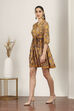 Yellow Rayon Gathered Dresses image number 2