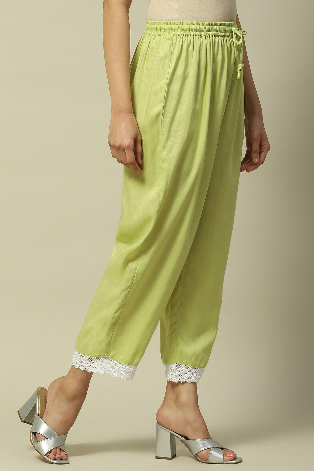 Coral Solid Straight Fit Palazzo image number 3