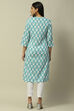 Sea Blue Rayon Staight Kurta image number 3