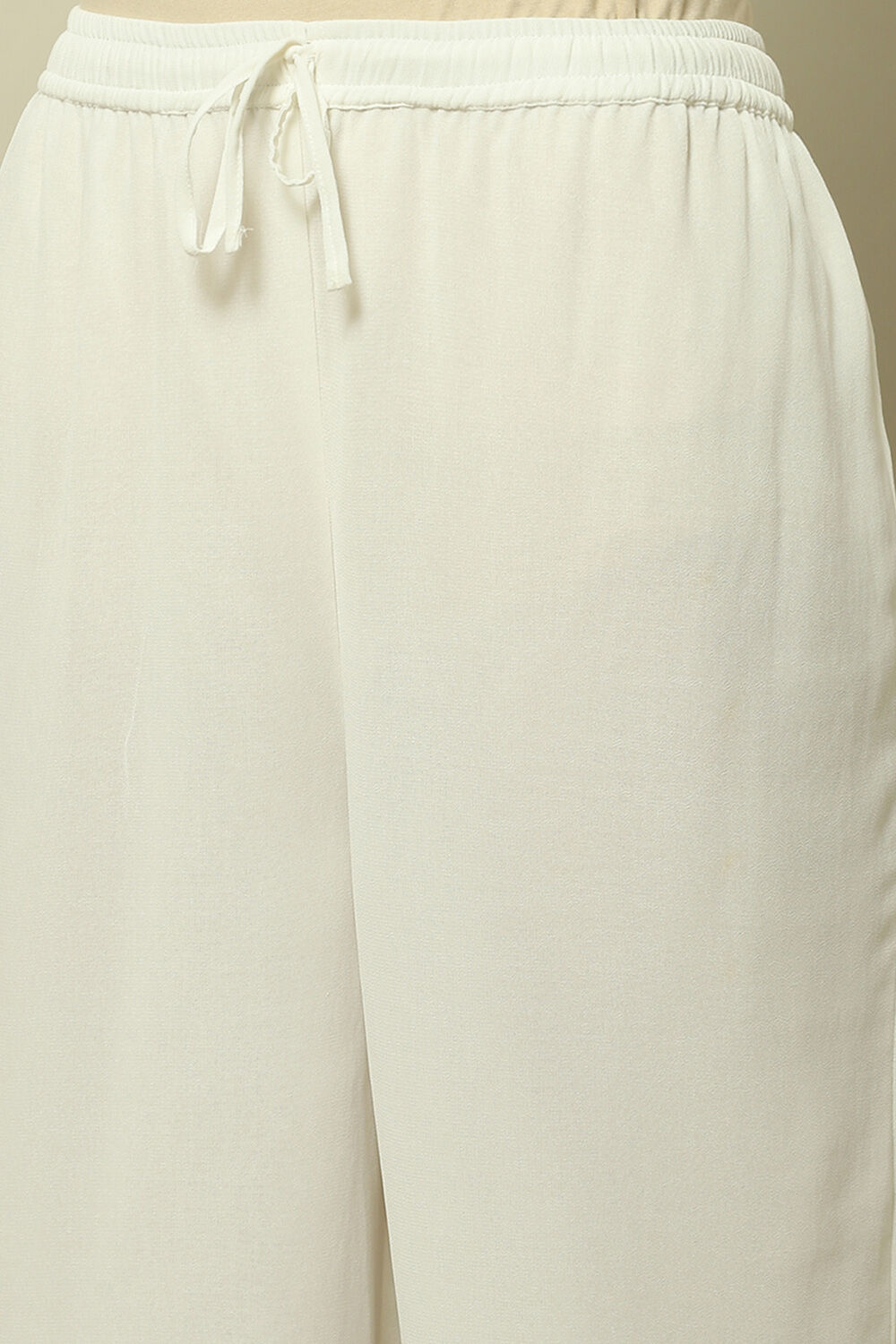 Blue Poly Georgette Solid Straight Fit Palazzo image number 1