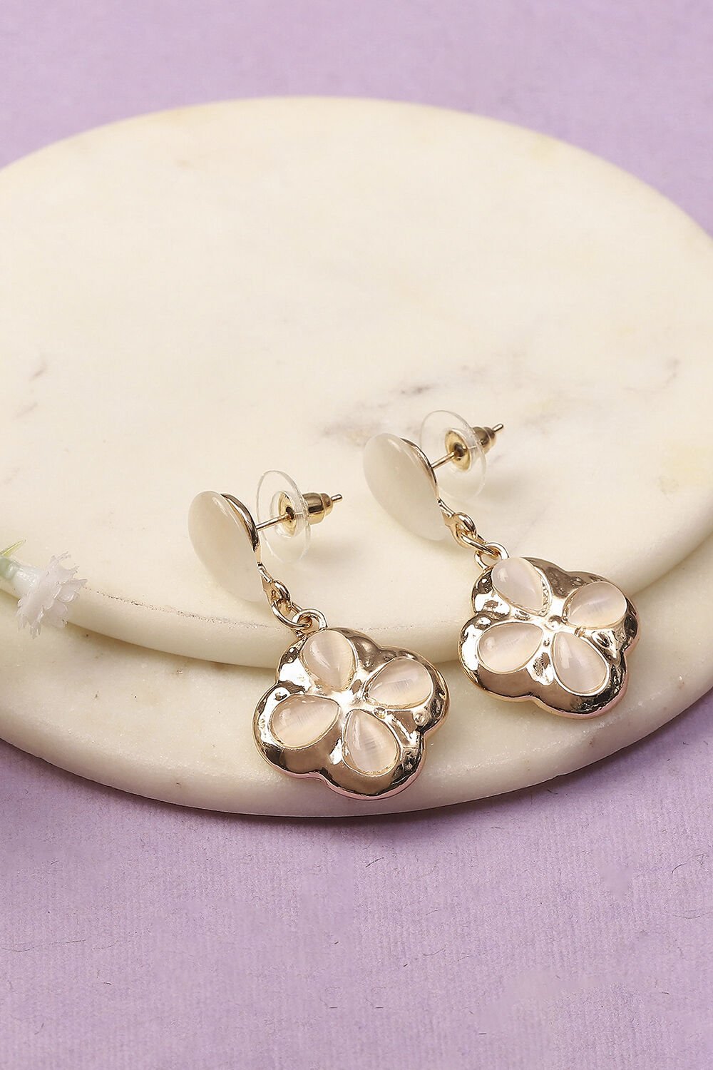 Gold Oxidised Alloy Earrings image number 0