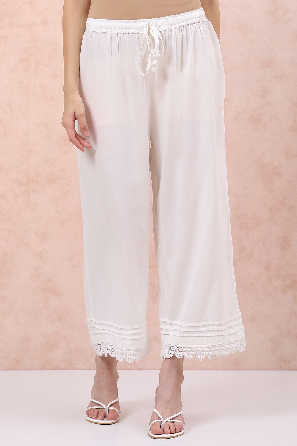 White Printed Palazzo image number 3