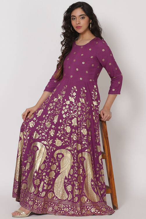 Purple Polysterkalidar Dress image number 0