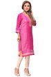 Magenta Straight Poly Cotton Kurta image number 2