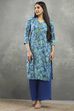 Green Viscose Straight Kurta Pants Set image number 0