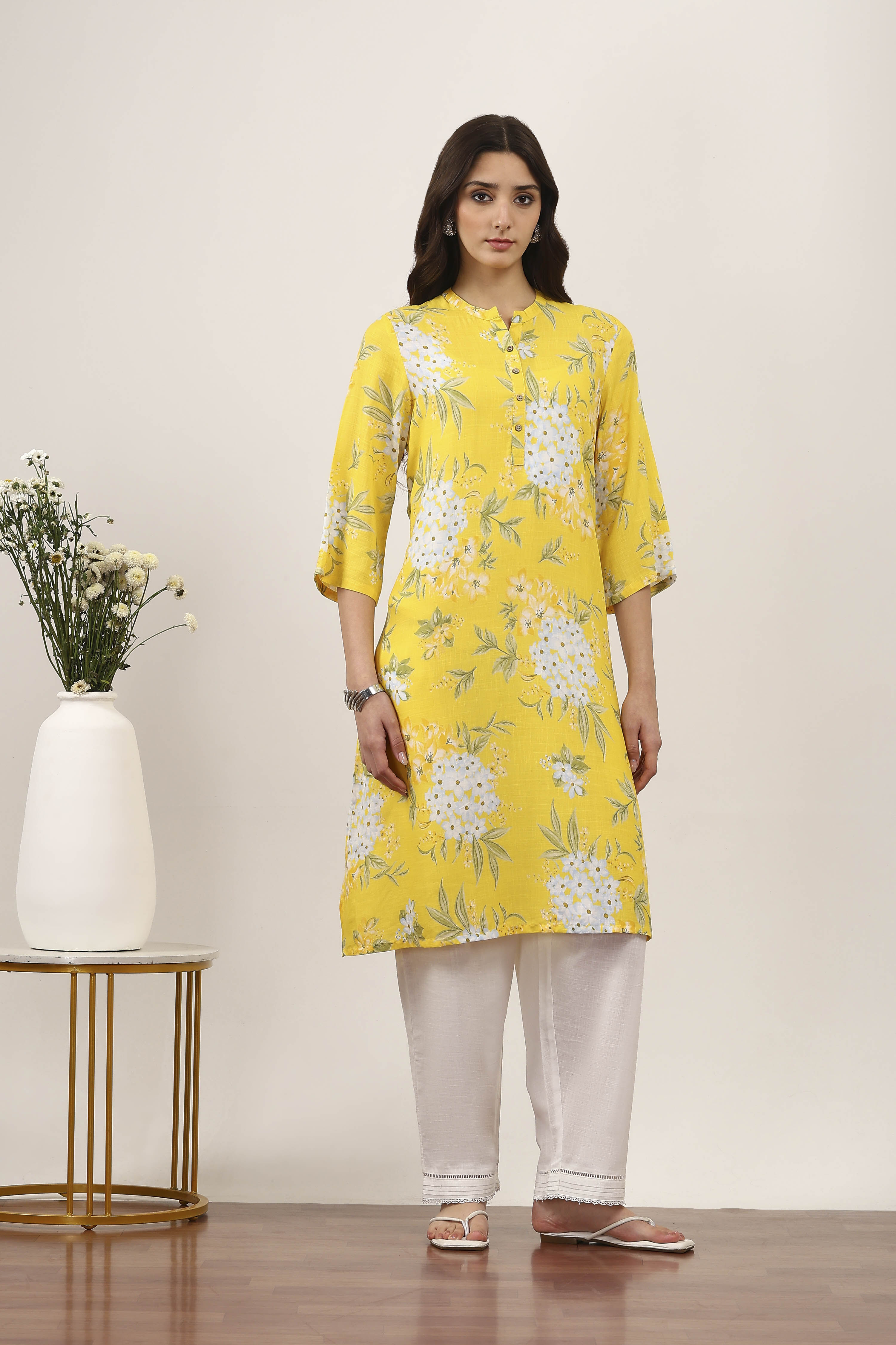 Orange Rayon Straight Kurtas image number 5