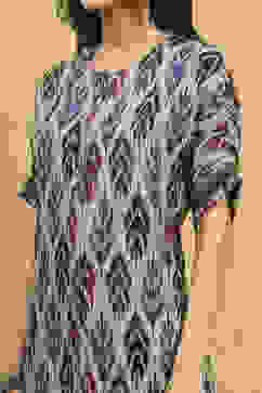 Grey Printed Straight Kurta image number 1