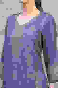 Blue Polyester Yarndyed Straight Suit Set image number 1