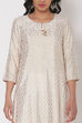 Off White Viscose Straight Suit Set image number 1