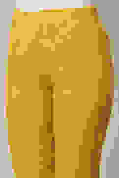 Yellow Poplin Lycra Slim Solid Slim Pants image number 1