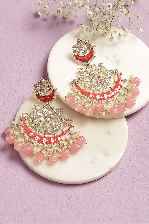 Pink Alloy Earrings image number 0