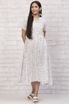 White LIVA Flared Dress image number 0