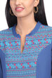 Dark Blue Kalidar Cotton Kurta image number 1