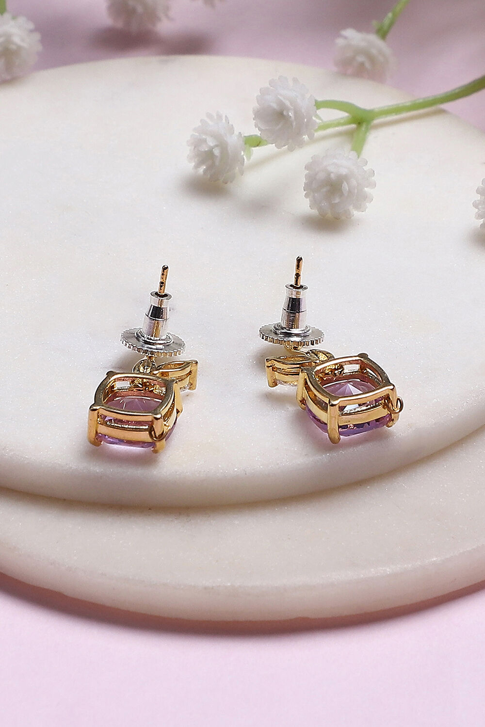 Light Purple Brass Jhumka image number 2