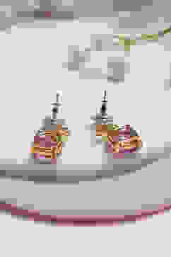 Light Purple Brass Jhumka image number 2